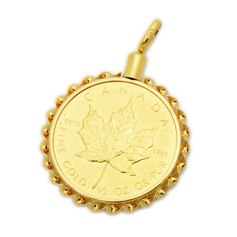 Ｋ24/K18 メイプルリーフ1/2オンス　カナダ王室造幣局　金貨